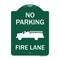 Signmission No Parking Fire Lane Fire Truck, Green & White Aluminum Architectural Sign, 18" x 24", GW-1824-23739 A-DES-GW-1824-23739 - alternate 1
